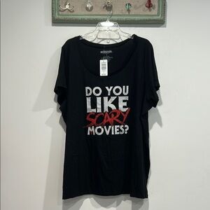 Torrid x Scream Scary Movie Black short sleeve Graphic Tee 4X new w tag